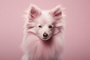 ai gerado Rosa colori cachorro. ai gerado foto