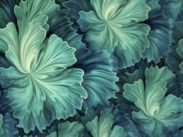 ai gerado aqua e verde psicodélico fractal. ai gerado foto