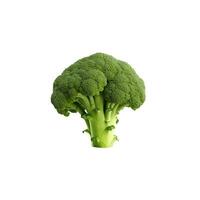 ai gerado detalhado e cheio de nutrientes brócolis cabeça, perfeitamente isolado em branco foto