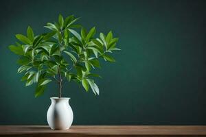 ai gerado uma em vaso plantar em uma mesa foto