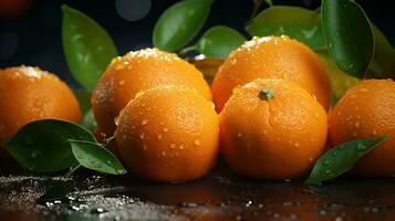 ai gerado uma grupo do laranjas em uma árvore foto