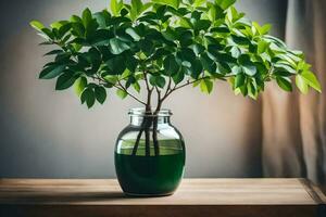 ai gerado uma pequeno plantar dentro uma vaso em uma tabela.ai gerada foto