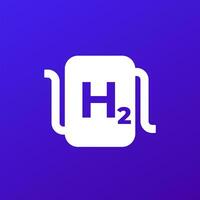 hidrogênio poder sistema ícone, H2 energia fonte vetor foto