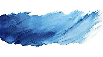 ai gerado abstrato azul pintura escova golpes dentro aguarela isolado contra branco fundo. textura papel. foto