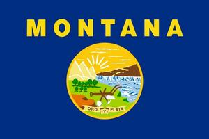 a oficial atual bandeira do montana EUA estado. Estado bandeira do montana. ilustração. foto
