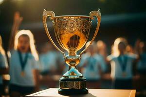 ai gerado campeão prêmio troféu copo vencedora conceito ai gerado foto