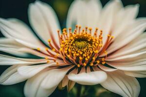 ai gerado uma branco flor com amarelo estame foto