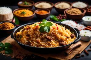 ai gerado indiano Comida é uma popular escolha para muitos pessoas foto