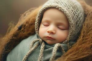 ai gerado fofa nascermos bebê dormindo ai gerado foto