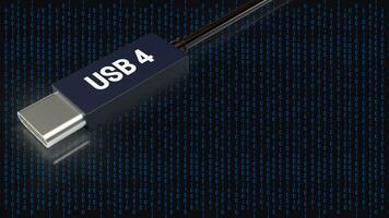 a USB 4 cabo para tecnologia conceito 3d Renderização. foto