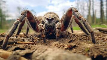 ai gerado foto do Lobo aranha em uma chão. generativo ai