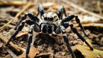 ai gerado foto do zebra aranha em uma chão. generativo ai