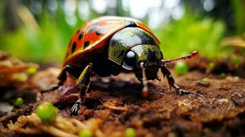 ai gerado foto do tartaruga besouro em uma chão. generativo ai