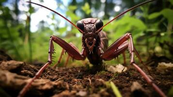 ai gerado foto do phasmid em uma chão. generativo ai