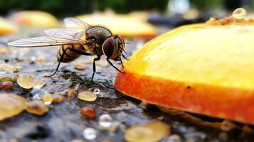 ai gerado foto do fruta mosca em uma chão. generativo ai