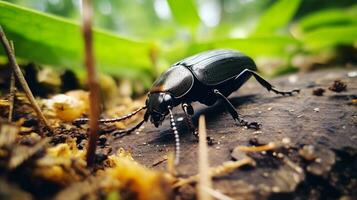 ai gerado foto do terra besouro em uma chão. generativo ai