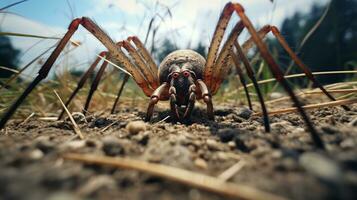 ai gerado foto do vindima aranha em uma chão. generativo ai