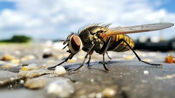 ai gerado foto do mosca em uma chão. generativo ai