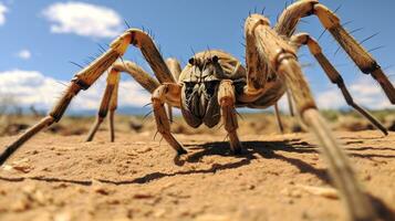 ai gerado foto do camelo aranha em uma chão. generativo ai