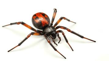 ai gerado foto do redback aranha isolado em branco fundo. generativo ai