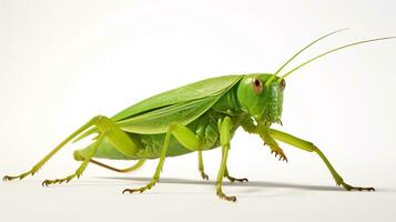 ai gerado foto do katydid isolado em branco fundo. generativo ai