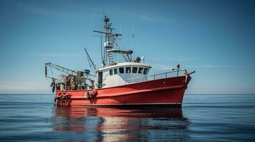 ai gerado uma foto do uma pesquisa embarcação equipado com avançado tecnologia para estudando marinho poluição. generativo ai