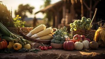 ai gerado uma recompensa colheita do orgânico legumes. generativo ai foto