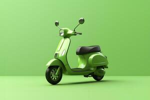 ai gerado verde elétrico motocicleta conceito do sustentável transporte. ai gerado foto