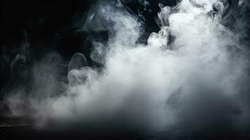 Preto fundo com cinzento fumaça uma Horror vibração, generativo ai. foto
