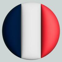 3d bandeira do França em círculo foto