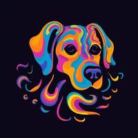 ai gerado psicodélico arte logotipo do uma cachorro. generativo ai foto