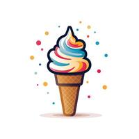 ai gerado ilustrativo logotipo do a gelo creme cone. generativo ai foto