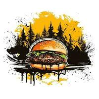 ai gerado grunge hamburguer logotipo. generativo ai foto