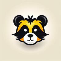 ai gerado desenho animado logotipo do uma panda cabeça. generativo ai foto