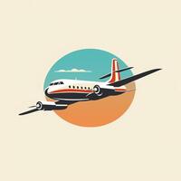 ai gerado uma retro logotipo do avião. generativo ai foto