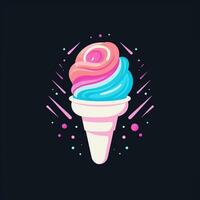 ai gerado uma futurista logotipo do a gelo creme cone. generativo ai foto