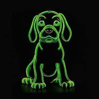 ai gerado uma mascote logotipo apresentando uma cachorro dentro verde néon. generativo ai foto