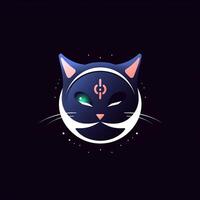 ai gerado uma futurista logotipo do uma gato. generativo ai foto