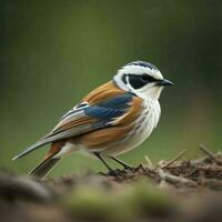 ai gerado peito castanho papa-moscas, ficedula hipoleuca. generativo ai foto