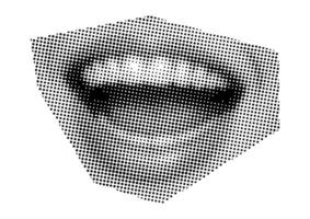 boca e lábios, sorriso, língua, pontos punk ano 2000 Preto e branco colagem elementos foto