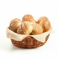 ai gerado variedade do visualmente atraente fresco cozido pão cestas foto