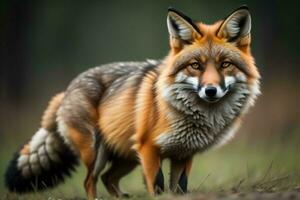 ai gerado vermelho Raposa vulpes vulpes dentro a floresta. generativo ai foto