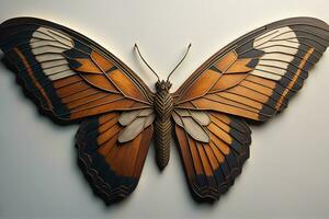 ai gerado borboleta com lindo asas em branco fundo. generativo ai foto