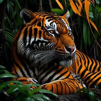 ai gerado sumatra tigre dentro a selva, generativo ai foto