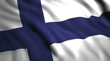 animação para nacional feriado com bandeira do país. movimento. lindo bandeira do país é tremulando com tela. 3d fundo com acenando bandeira do Finlândia foto
