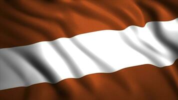 uma lindo looping bandeira animação do Áustria. movimento. abstrato colorida vermelho e branco acenando bandeira pano. foto