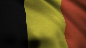 vincado texturizado Bélgica bandeira dentro lento movimento com visível rugas e costuras. Bélgica bandeira. fundo desatado looping animação foto