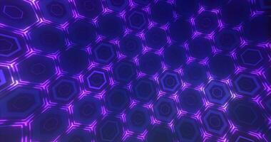 abstrato roxa fundo padronizar do hexágonos brilhando futurista digital energia mágico brilhante foto