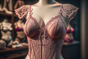 ai gerado sensual lingerie em uma manequim. ai generativo foto