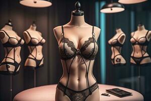 ai gerado sensual lingerie em uma manequim. ai generativo foto